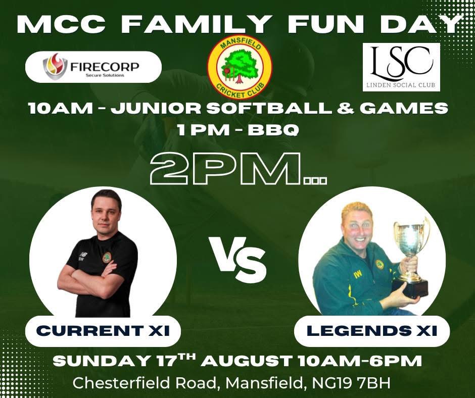 Members and families enjoying Mansfield Cricket Club's family fun day